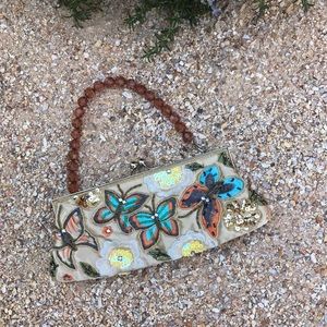 Beaded butterfly vintage arm purse
